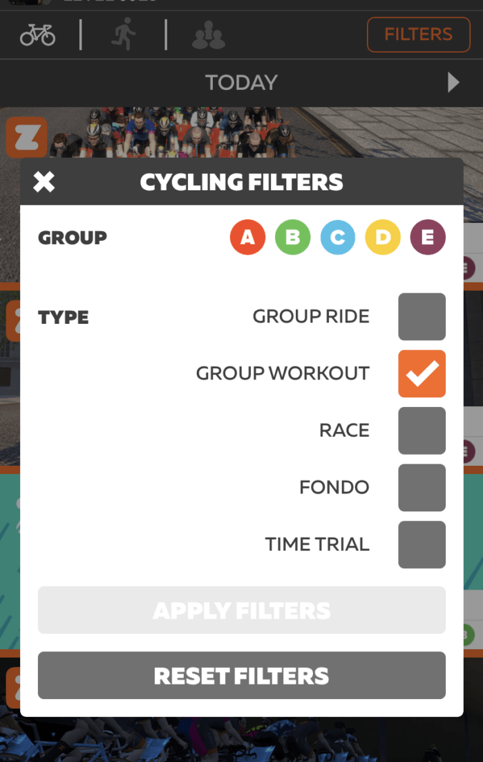 Zwift Group Workouts Companion App