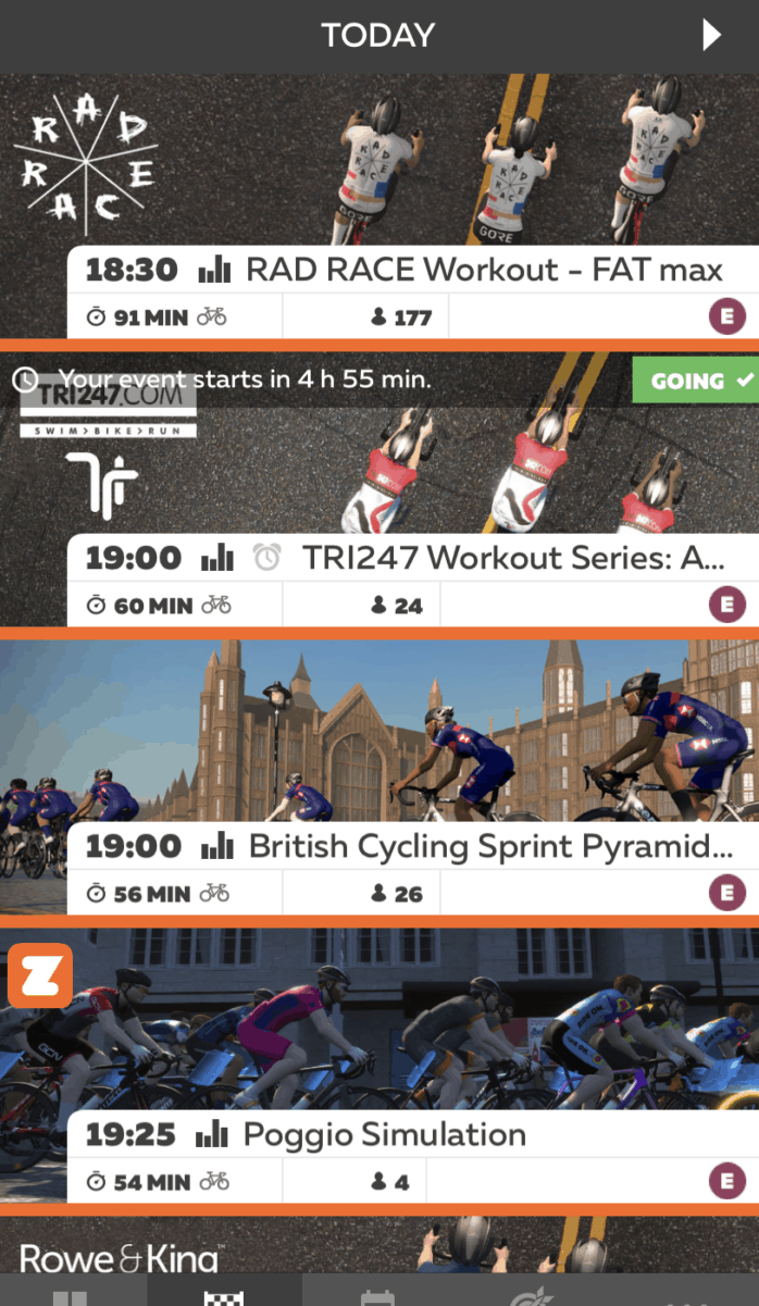 Zwift Group Workouts Companion App