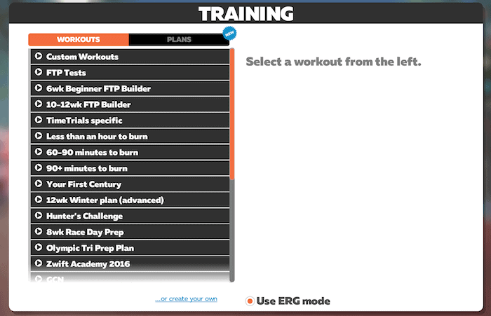 Zwift Workouts