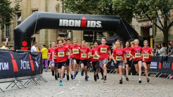 ON YOUR MARKS: Children at the start of IRONKIDS UK in Bolton. IRONKIDS Ireland will be an exciting addition to the IRONMAN Ireland, Cork race weekend.