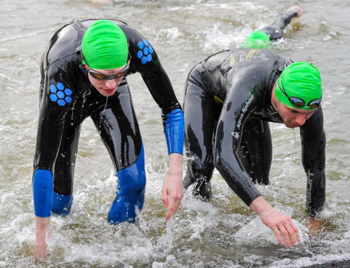 Dated: 19/02/2020 Triathlon will come to Tyneside in August, as part of a two-day festival of multi-sport events. Following its successful debut last year, Cintra TRY on the Tyne will return to Newcastle and Gateshead in 2020 with 5k and 10k runs, duathlons, a family athletics event, and for the first time, the addition of 'sprint' and 'super sprint' triathlons in the heart of the city. Sponsored by North East firm Cintra HR and Payroll Services, TRY on the Tyne will be held on 22 and 23 August and is being organised by Steve Cram's company Events of the North, in partnership with Newcastle City Council and Gateshead Council. This picture shows triathletes having a practice swim in Leazes Park lake.