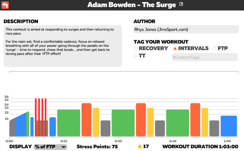 Zwift / TRI247 Workout Series / Adam Bowden / The Surge