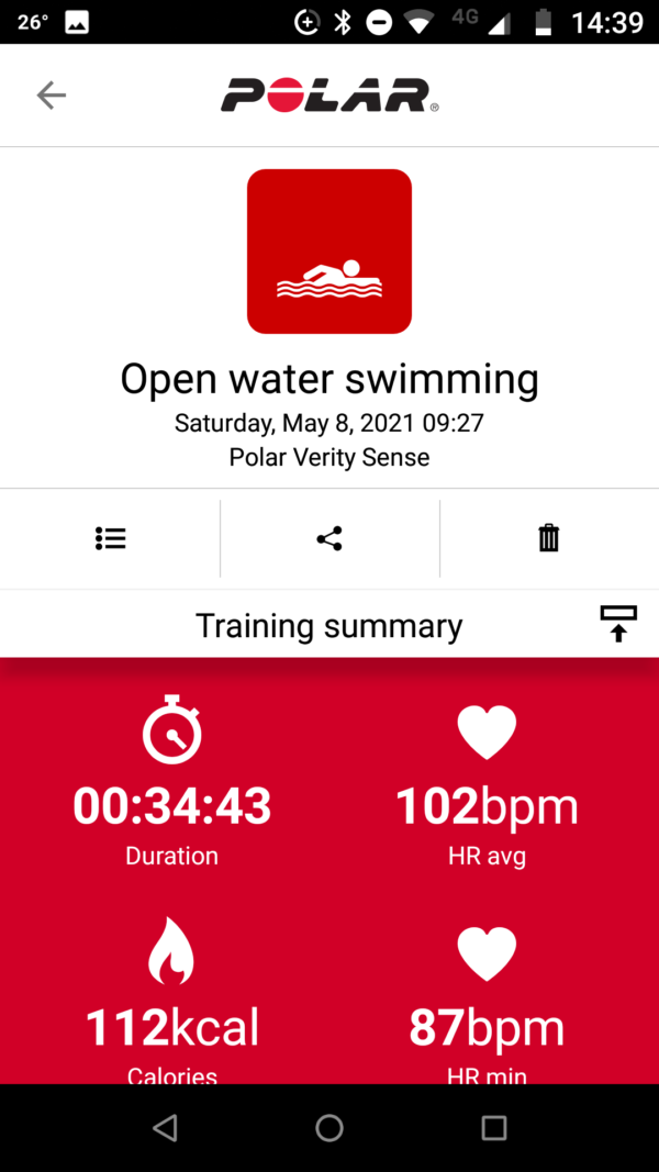 Polar Verity Sense Sea Swim