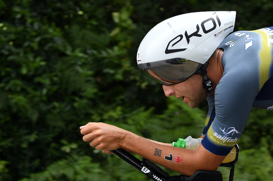 LES SABLES D'OLONNE - JULY 04: Rodolphe Von Berg of the United States competes during the IRONMAN 70.3 on July 04, 2021 in Les Sables d'Olonne, Unspecified. (Photo by Aurelien Meunier/Getty Images for IRONMAN)