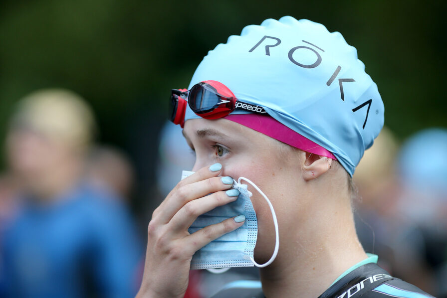 BOLTON, ENGLAND - JULY 04: Athletes prepare for the start of Ironman UK on July 4, 2021 in Bolton, England. (Photo by Nigel Roddis/Getty Images for IRONMAN)