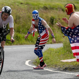 BOLTON, ENGLAND - JULY 04: An athlete competes in the bike section of Ironman UK on July 4, 2021 in Bolton, England. (Photo by Nigel Roddis/Getty Images for IRONMAN) BOLTON, ENGLAND - JULY 04: An athlete competes in the bike section of Ironman UK on July 4, 2021 in Bolton, England. (Photo by Nigel Roddis/Getty Images for IRONMAN)