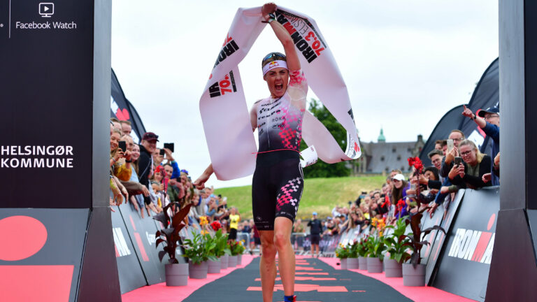 HELSINGOR, DENMARK - JUNE 27: Lucy Charles-Barclay of Great Britain wins the IRONMAN 70.3 European Championship Elsinore on June 27, 2021 in Helsingor, Denmark. (Photo by Alexander Koerner/Getty Images for IRONMAN)