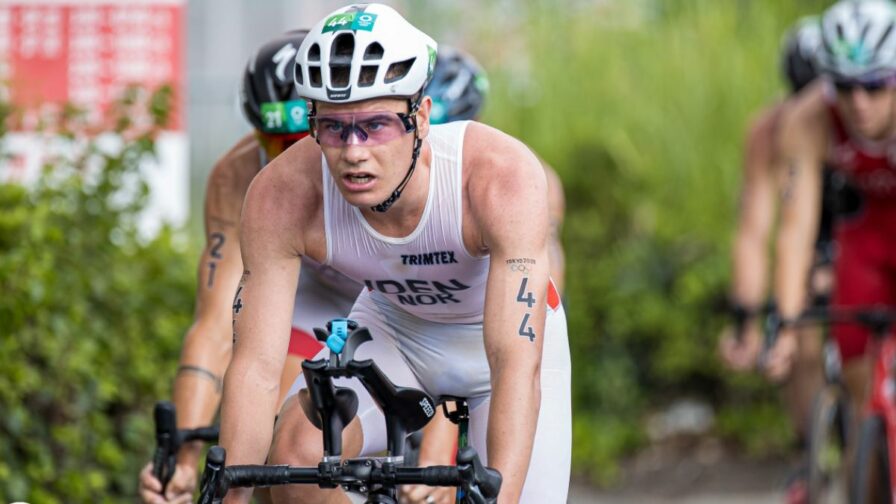 Gustav Iden in action during the Men's Triathlon in the Tokyo 2020 Olympic Games in July 2021.