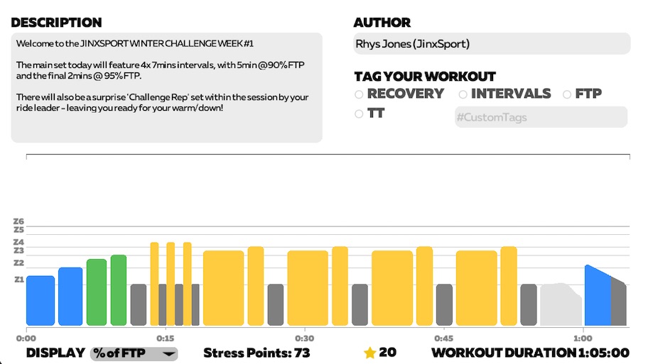 Stages Cycling / JinxSport Winter Challenge Zwift - Week 1