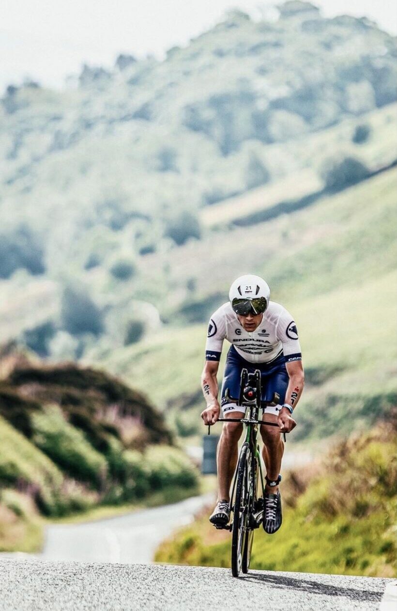 Leon Chevalier on the bike at IRONMAN UK 2021, Bolton