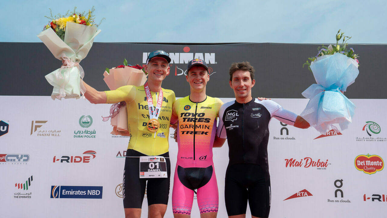 IRONMAN 70.3 Dubai 2022 Men's podium