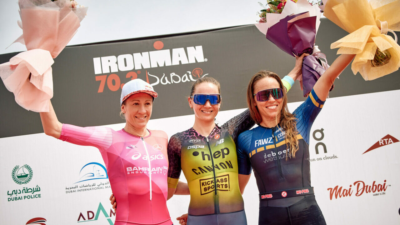 IRONMAN 70.3 Dubai 2022 Women's podium