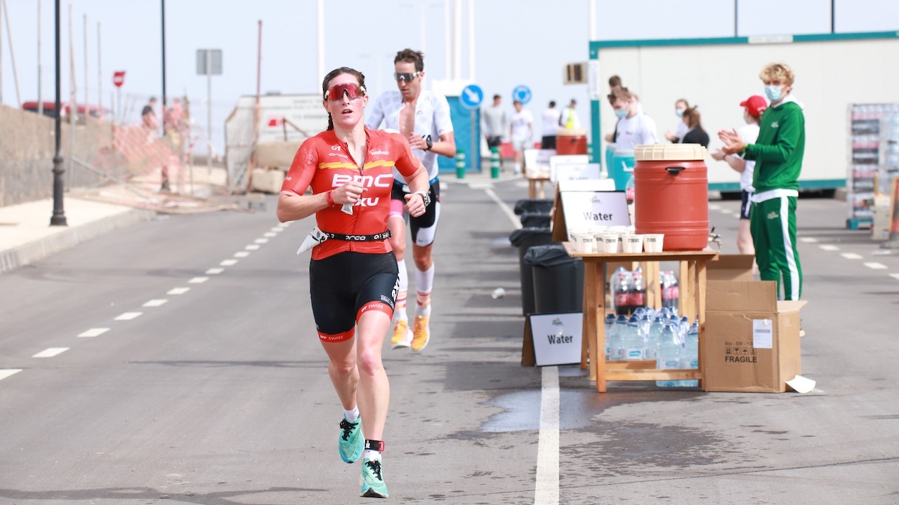 Katrina Matthews IRONMAN 70.3 Lanzarote 2022 on the run