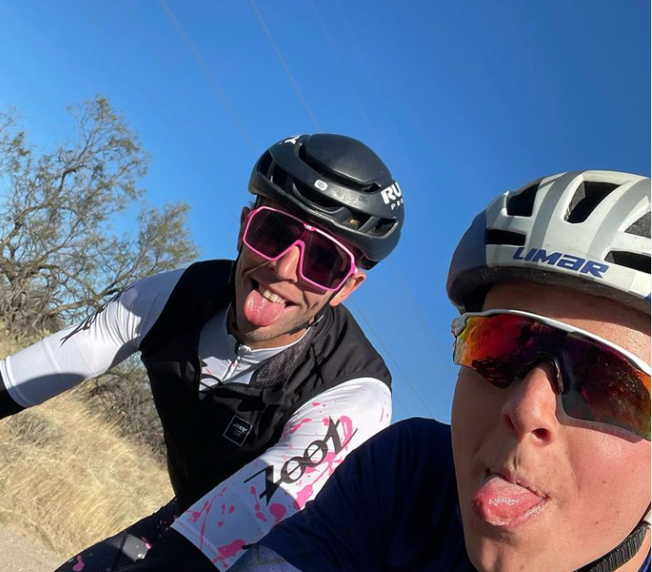 Daniel Dixon and Sam Long riding together