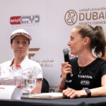 Daniela Ryf and Laura Philipp at the 2022 IRONMAN 70.3 Dubai Press Conference