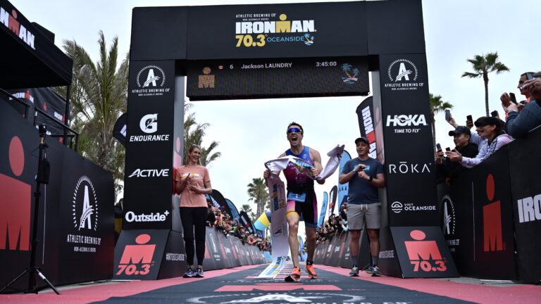 IRONMAN 70.3 Oceanside 2022: Jackson Laundry winning