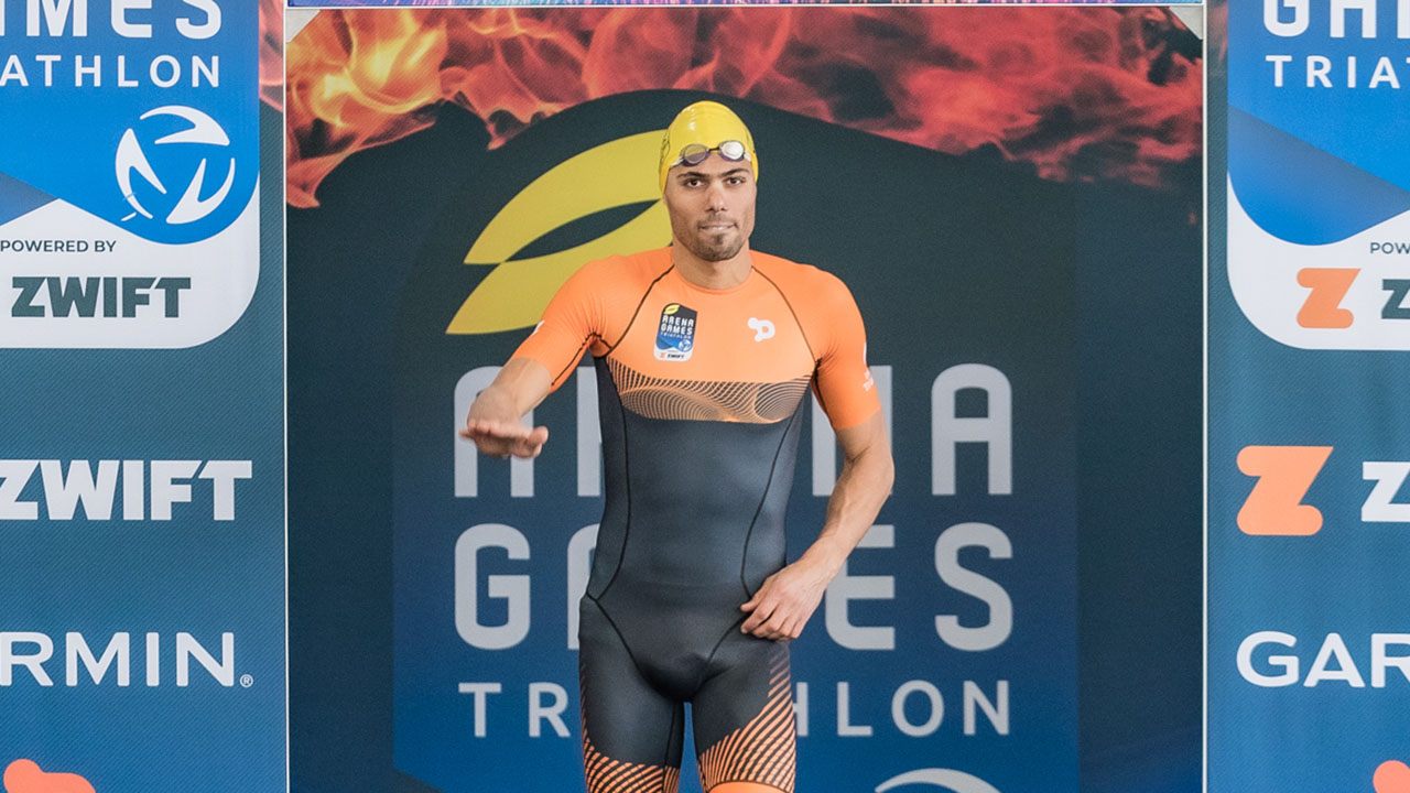 Aurelien Raphael pre-swim at the Arena Games Munich