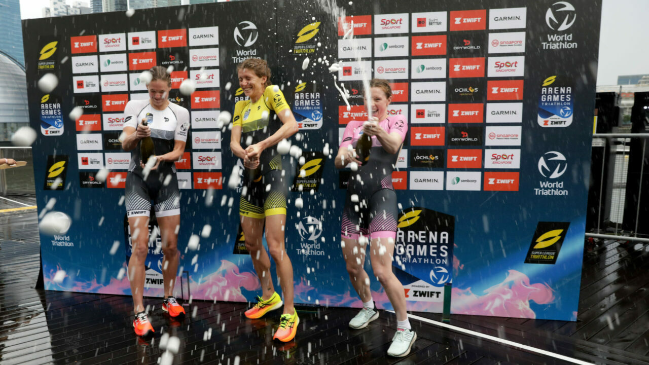 Arena Games Triathlon Series Singapore Women Overall Series podium