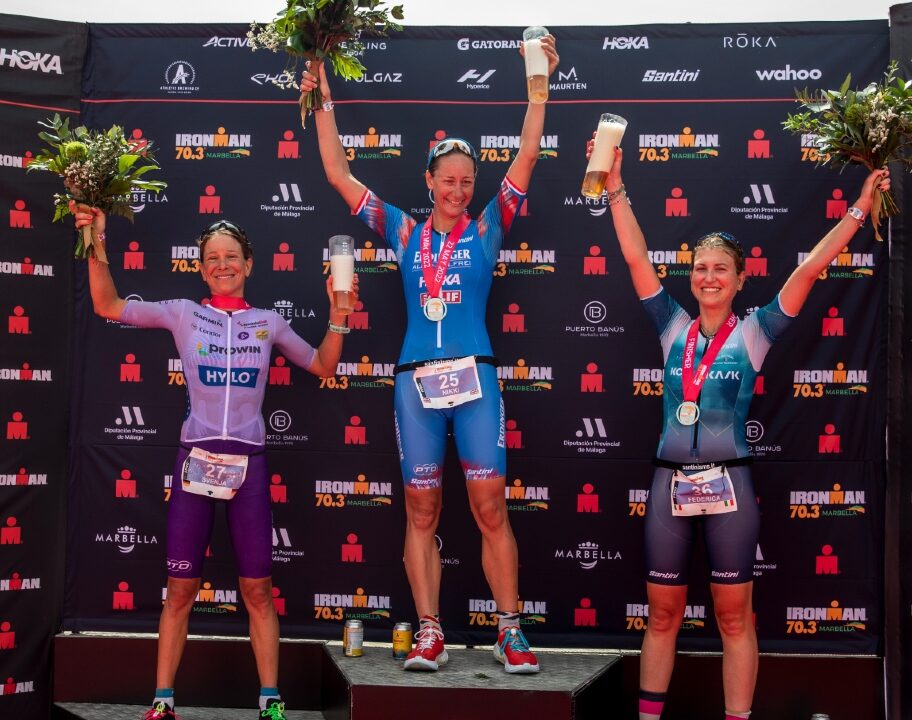 Nikki Bartlett tops podium photo credit IRONMAN 70.3 Marbella
