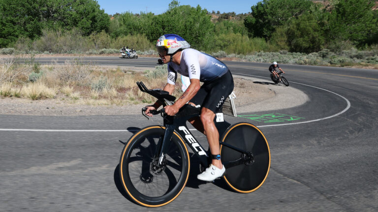 ST GEORGE, UTAH - MAY 07: Braden Currie of Australia competes on the bike during the 2021 IRONMAN World Championships on May 07, 2022 in St George, Utah. (Photo by Tom Pennington/Getty Images for IRONMAN)