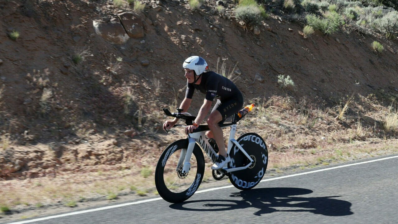 ST GEORGE, UTAH - MAY 07: Kyle Smith of Australia competes on the bike during the 2021 IRONMAN World Championships on May 07, 2022 in St George, Utah. (Photo by Tom Pennington/Getty Images for IRONMAN)