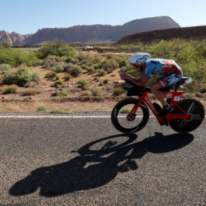 ST GEORGE, UTAH - MAY 07: Matthew Hanson / Matt Hanson of the US competes within the bike fragment all the arrangement through the 2021 IRONMAN World Championship on Would possibly maybe well well also 07, 2022 in St George, Utah. (Describe by Tom Pennington/Getty Pictures for IRONMAN)