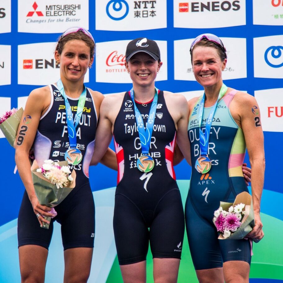 WTCS Yokohama 2022 Women podium - Georgia Taylor-Brown, Leonie Periault, Flora Duffy