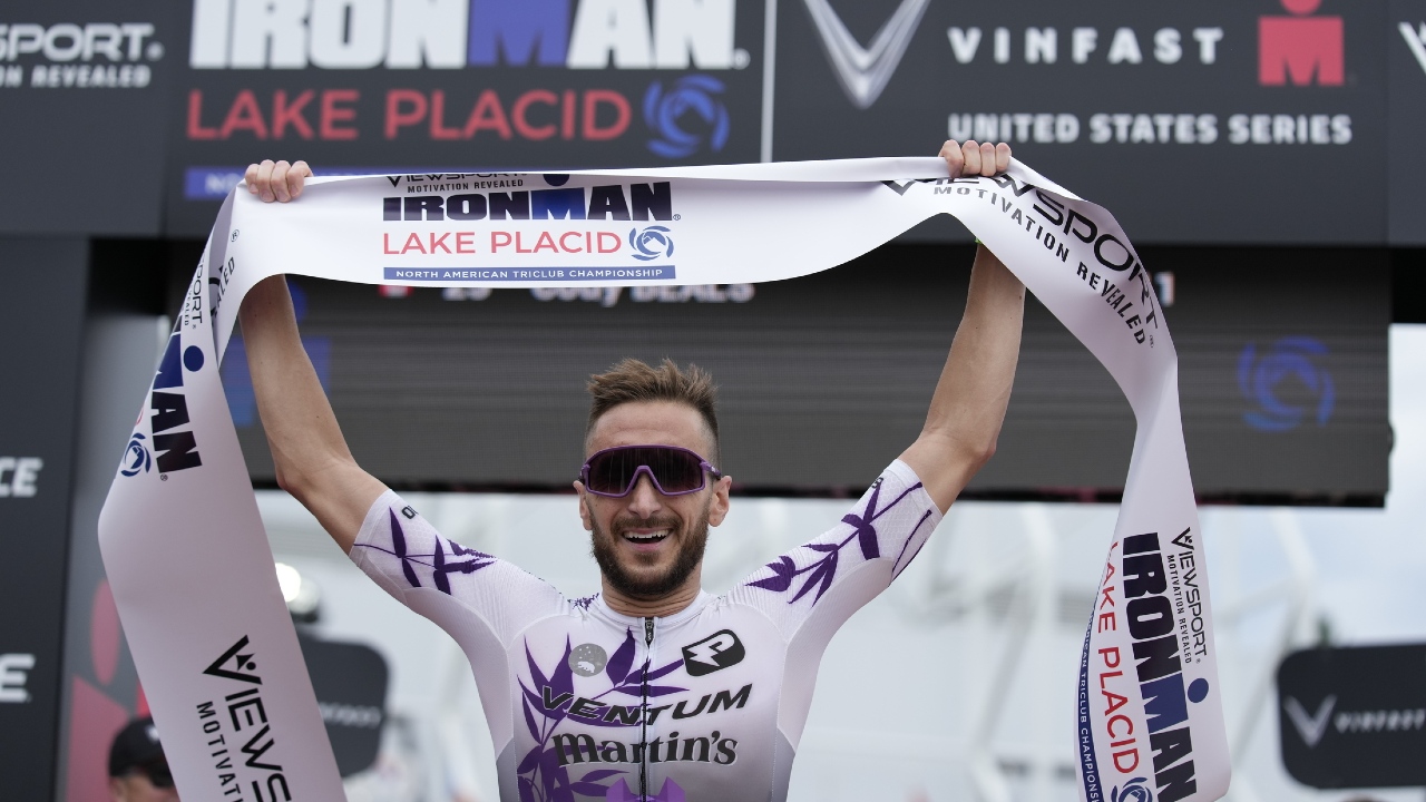 Cody Beals wins IRONMAN Lake Placid 2022 Photo credit Patrick McDermott / Getty Images for IRONMAN