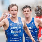Kristian Blummenfelt and Gustav Iden head to head on the run
