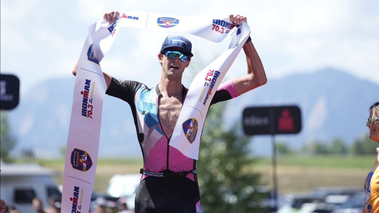 Matthew Sharpe wins Boulder photo credit Patrick McDermott and Getty Images for IRONMAN