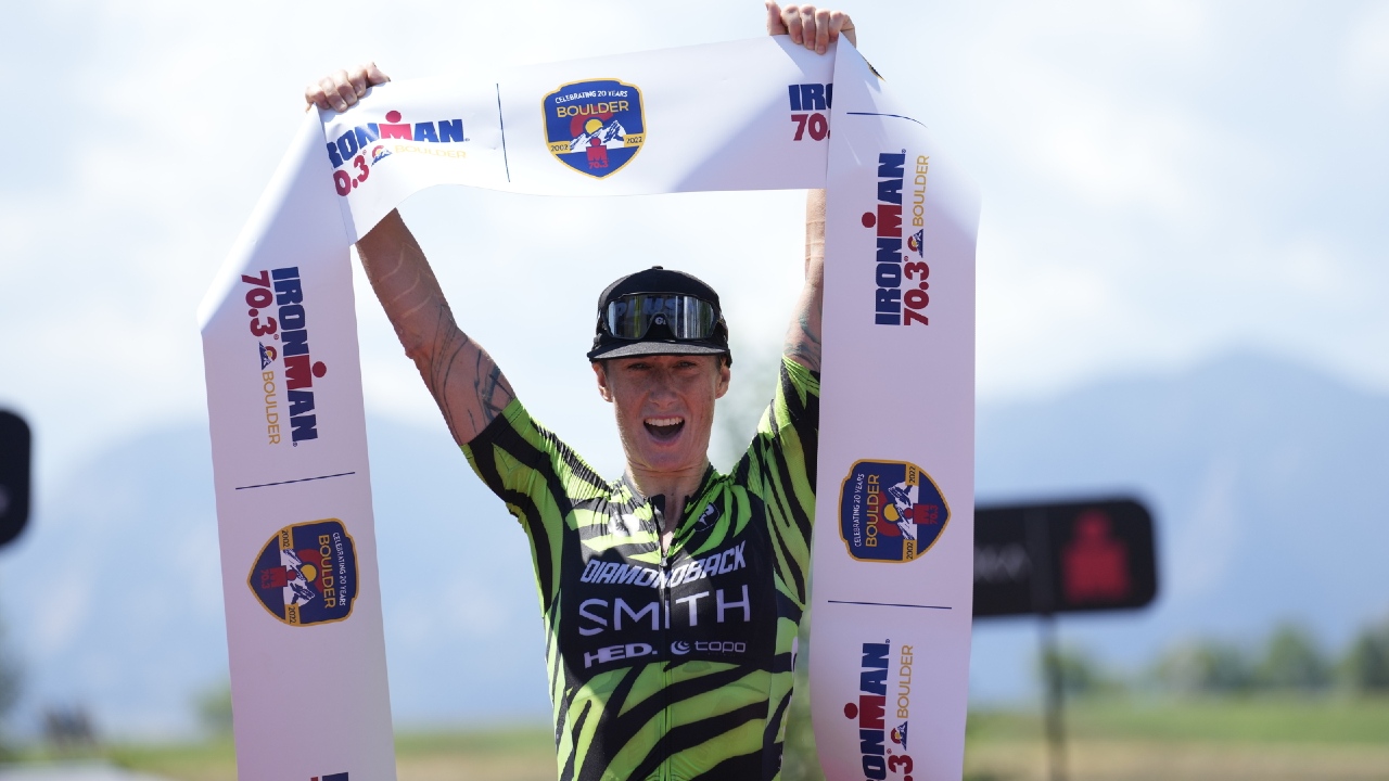 Rach McBride wins 70.3 Boulder photo credit Patrick McDermott