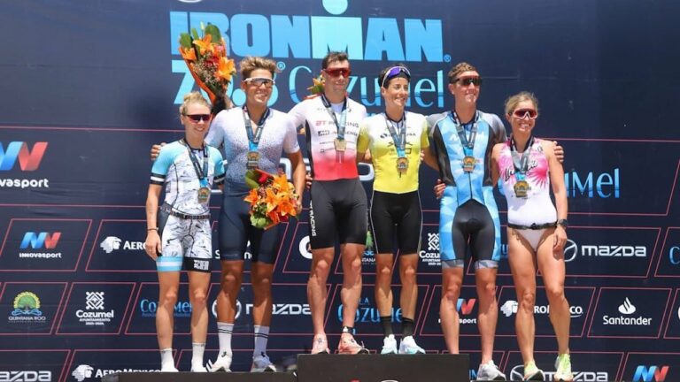 IRONMAN 70.3 Cozumel 2022 podium (Photo Credit: IRONMAN Mexico)