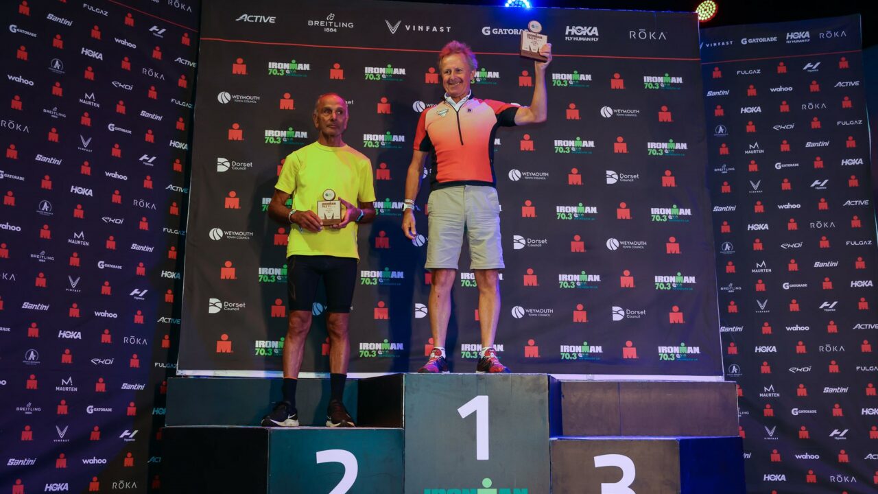 IRONMAN 70.3 Weymouth 2022 podios.  Crédito de la foto Huw Fairclough