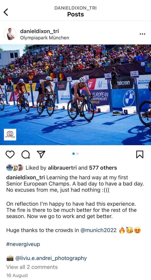 Dan Dixon European Triathlon Championships Munich 2022