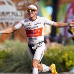 Kristian Blummenfelt finish line celebration IRONMAN 70.3 World Championship 2022