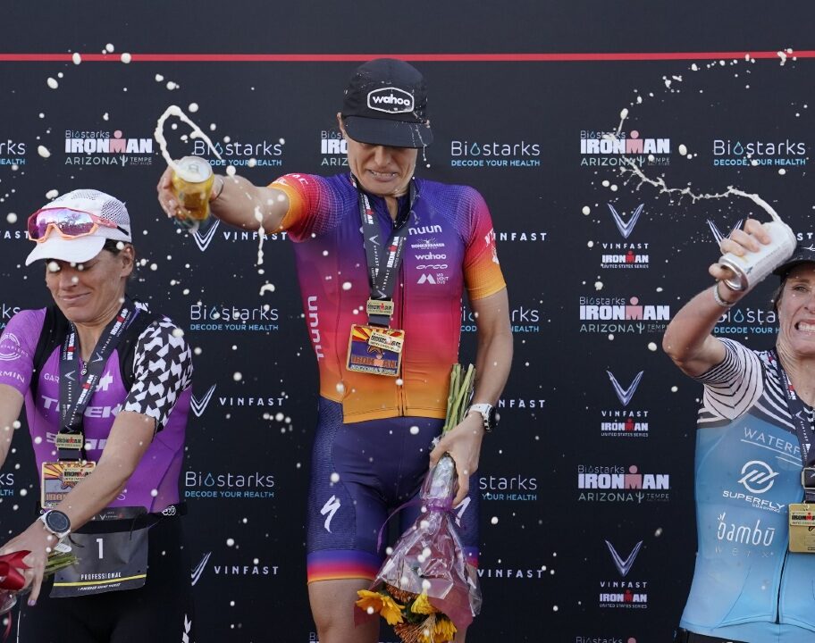 Sarah True Skye Moench Danielle Lewis IRONMAN Arizona 2022 [Photo credit Patrick McDermott Getty Images for IRONMAN]