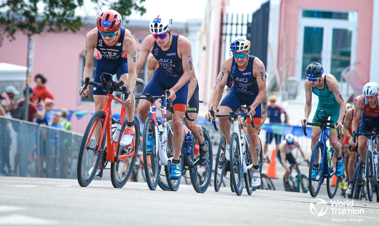 Alex Yee, Gustav Iden, Kristian Blummenfelt WTCS Bermuda 2022 bike