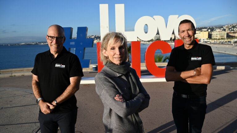 Andrew Messick, Paula Newby-Fraser and Yves Cordier (Photo by Tullio M Puglia, Getty Images for IRONMAN)