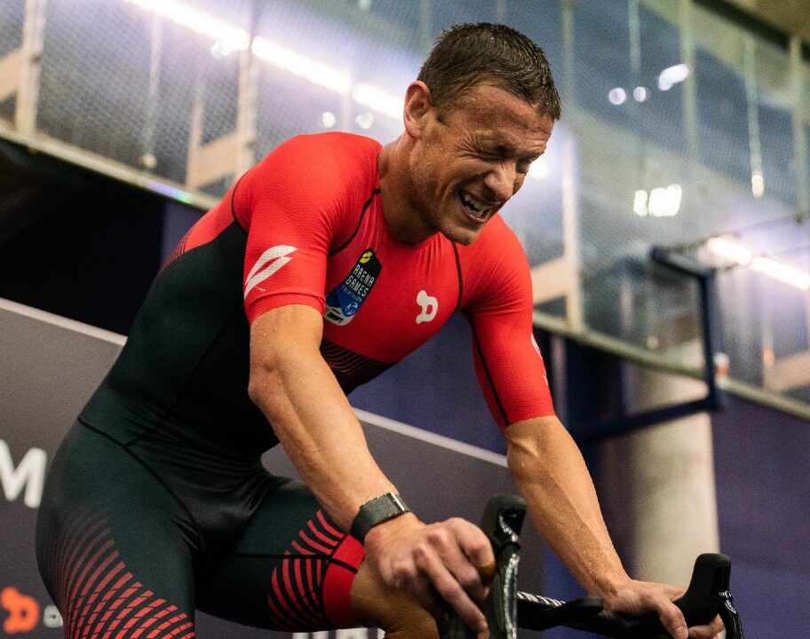 Lionel Sanders Arena Games Montreal game face on bike photo credit SLT