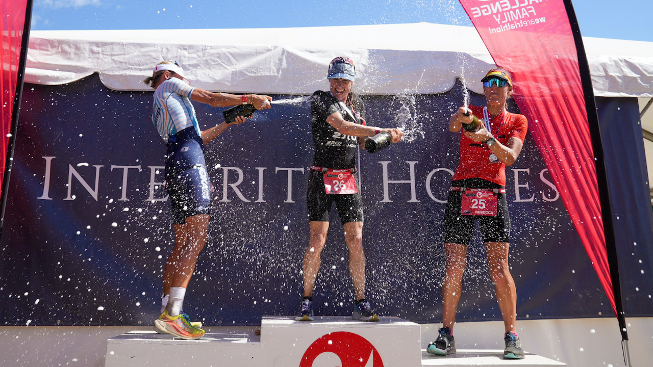 Challenge Wanaka 2023 Women podium - Grace Thek, Els Visser, Rebecca Clarke