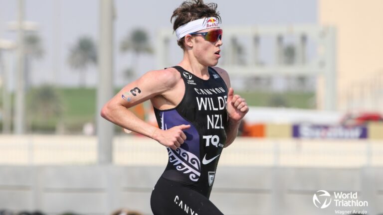 Hayden Wilde clocked 14:42 on the 5km at WTCS Abu Dhabi 2023 photo credit Wagner Araujo