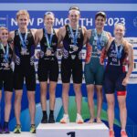 Podium New Plymouth World Cup 2023 Lovseth photo credit Cameron Mackenzie / World Triathlon