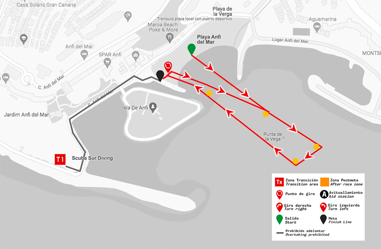 Challenge Gran Canaria - Mapa del recorrido de natación