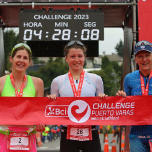 Challenge Puerto Varas 2023 Pro Women podium - Lucy Byram, Haley Chura, Laura Siddall