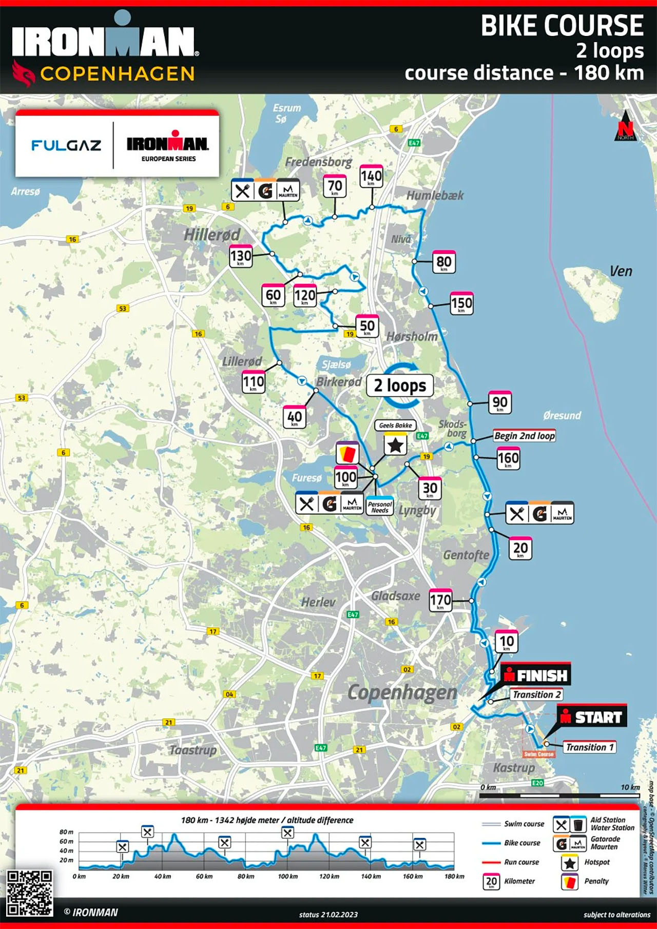 IRONMAN Copenhagen Bike Map IRONMAN Copenhagen Bike Map