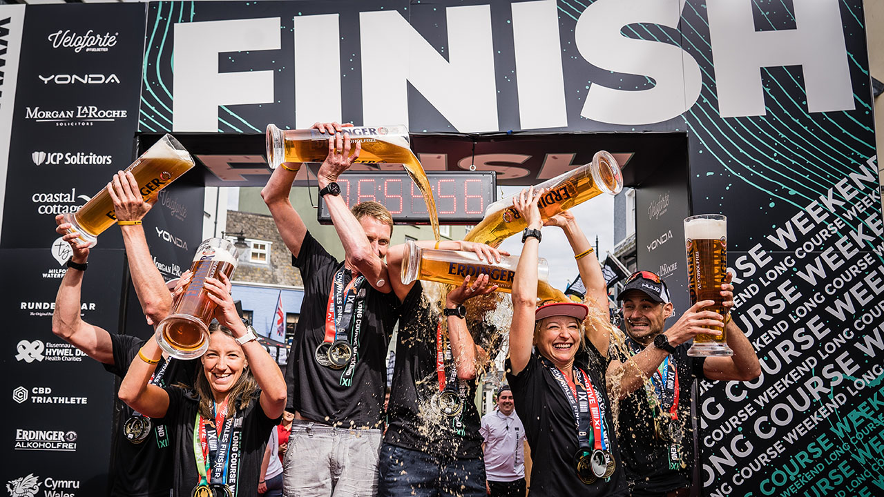 Long Course Weekend finish celebrations Long Course Weekend finish celebrations