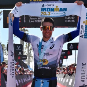 Leo Bergere wins Oceanside 2023 [Photo credit: Donald Miralle for IRONMAN]