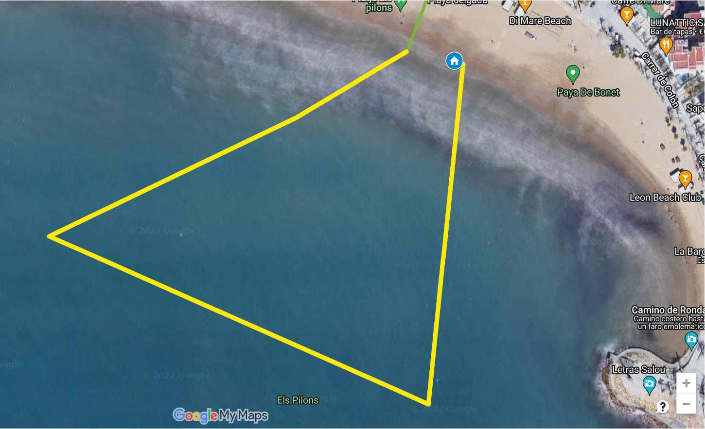 Remark Salou - swim course map Remark Salou - swim course map