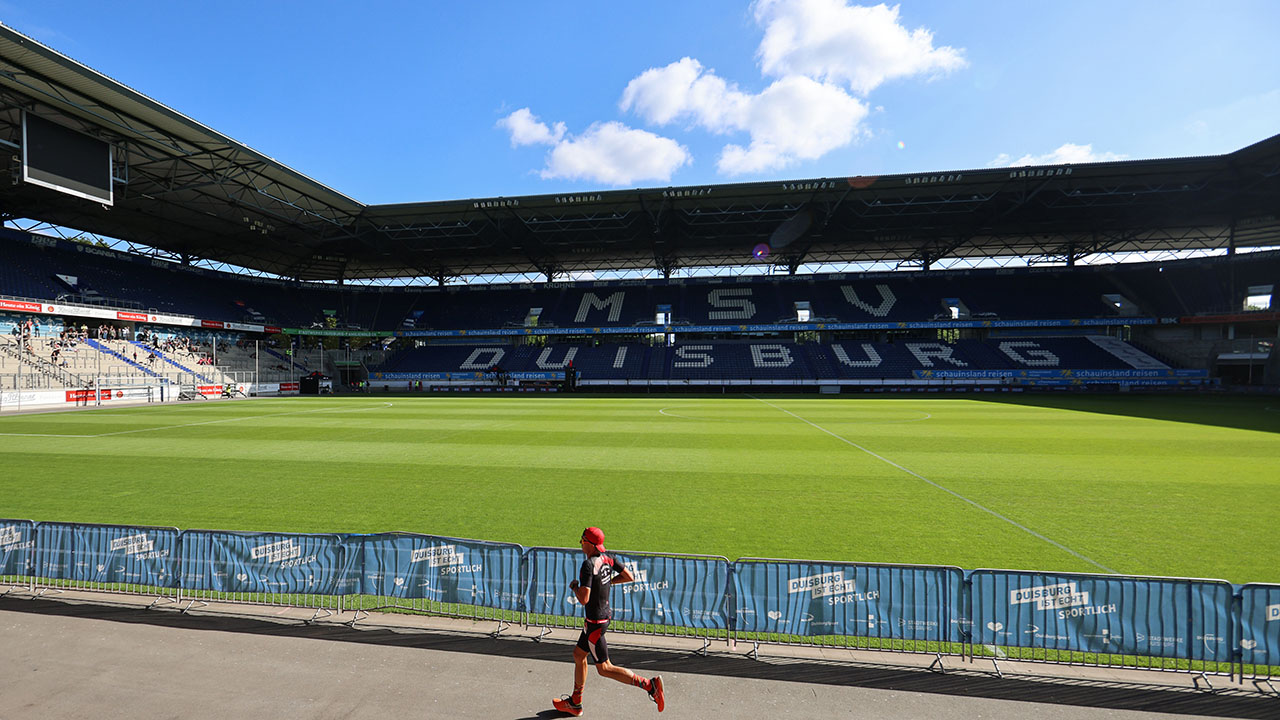 IRONMAN 70.3 Duisburg - run in stadium IRONMAN 70.3 Duisburg - run in stadium