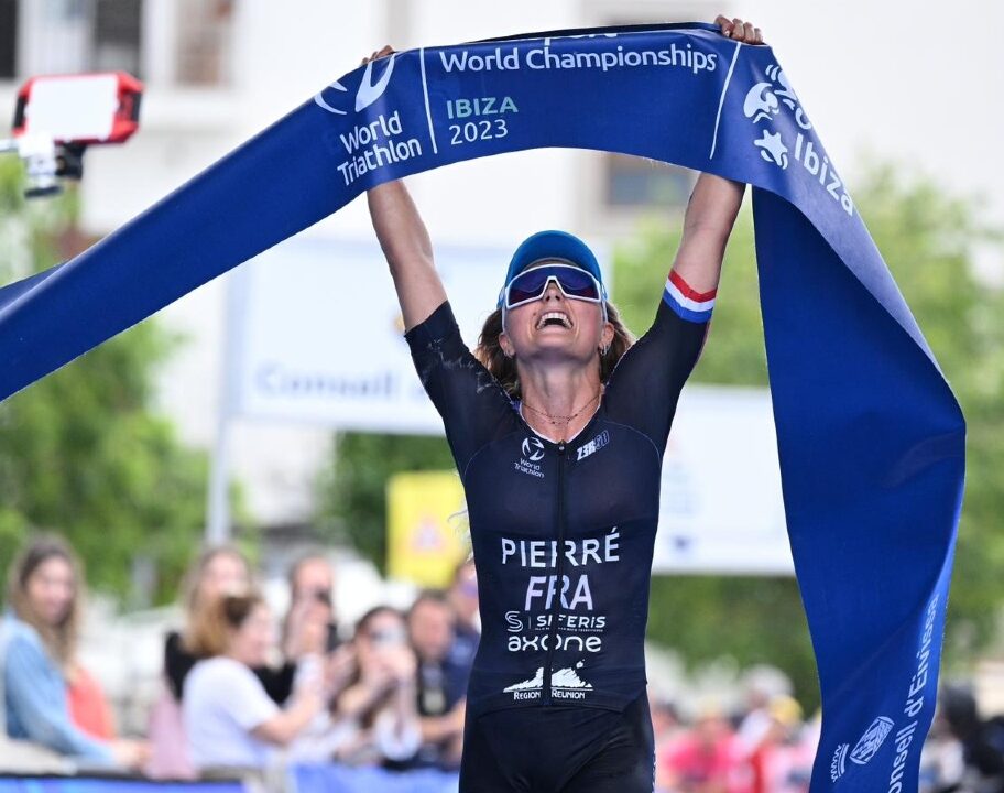 Marjolaine Pierre wins Long Distance World Champs Ibiza 2023 [Photo credit: World Triathlon]